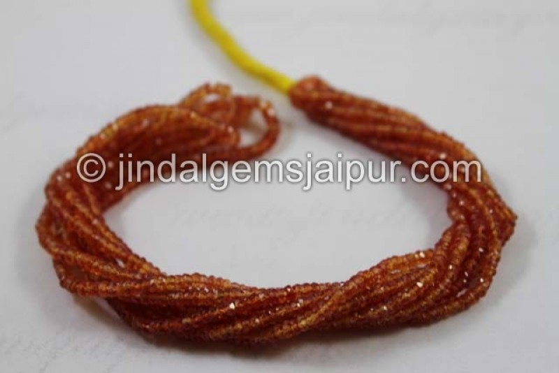 Red Padparadscha Sapphire Faceted Roundelle Beads